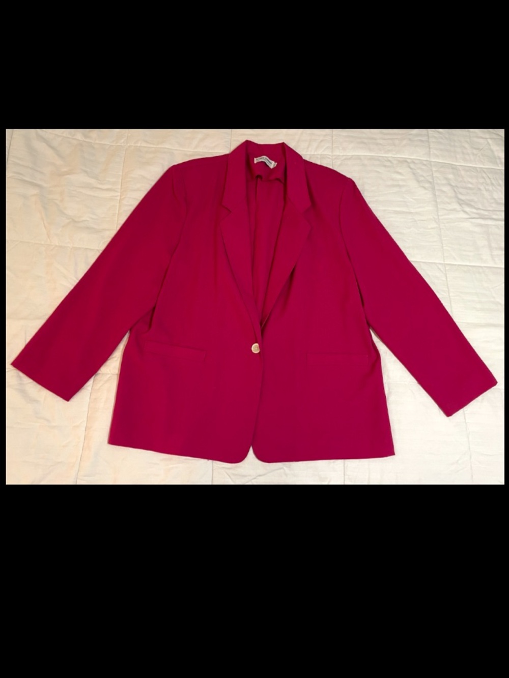 Vintage Alfred Dunner Fuchsia Pink Women 18 Blazer Jacket Shell Button EUC - Picture 1 of 8